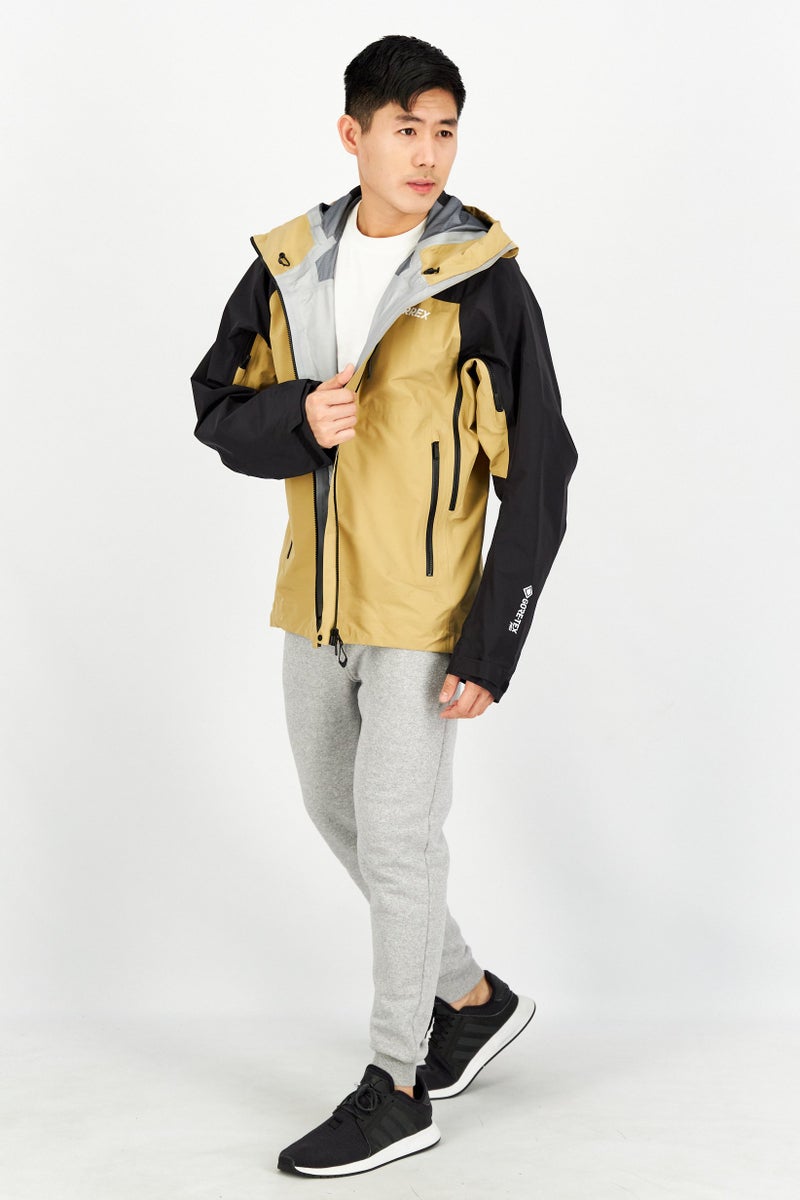 Adidas Men Sportswear Fit Hooded Brand Logo Windbreaker Jacket, Black - Image 4