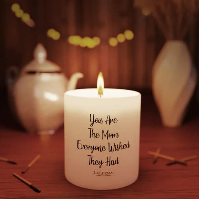 LALEENA Gifts for Mom Scented Candle Luxury Candles for Home Scented Birthday Gifts for Mom (Large 14 oz) (Mom White Candle, Vanilla) - Image 2