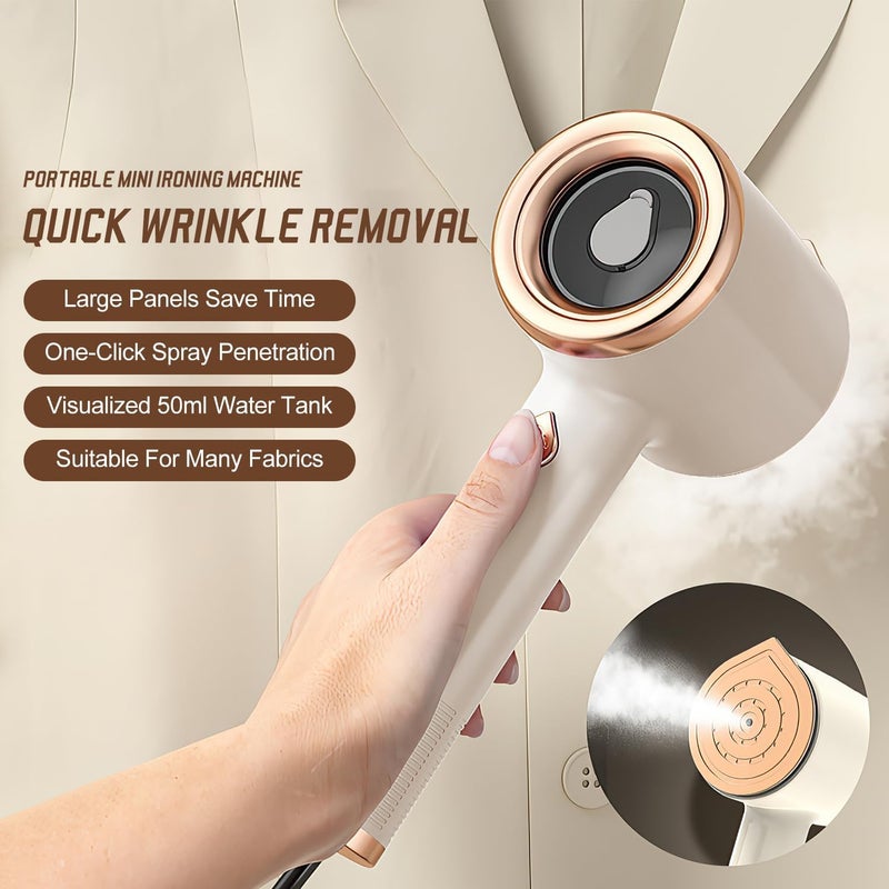Excefore Portable Mini Ironing Machine, Travel Mini Steam Iron, Handheld Garment Steamer with Fast Preheating for Steam Dry Ironing, Ideal for Home and Travel - Image 2