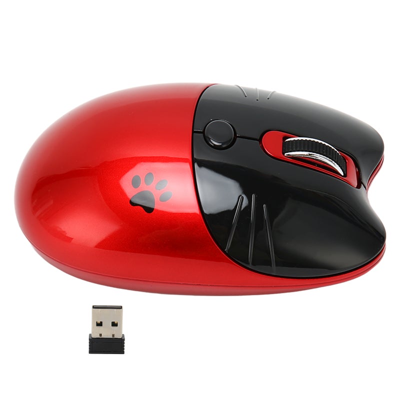 Wireless Mouse BT5.1 Or 2.4GHz Silent Click Adjustable DPI Auto Sleep Office Mouse for Girl Working Family School Cafe Red - Image 3