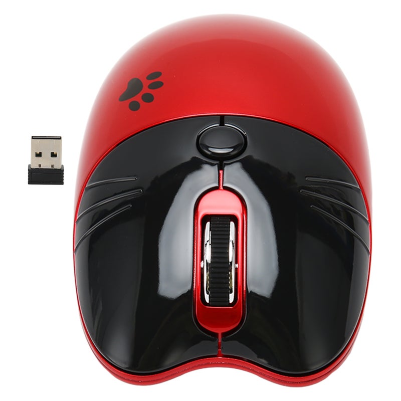 Wireless Mouse BT5.1 Or 2.4GHz Silent Click Adjustable DPI Auto Sleep Office Mouse for Girl Working Family School Cafe Red - Image 4