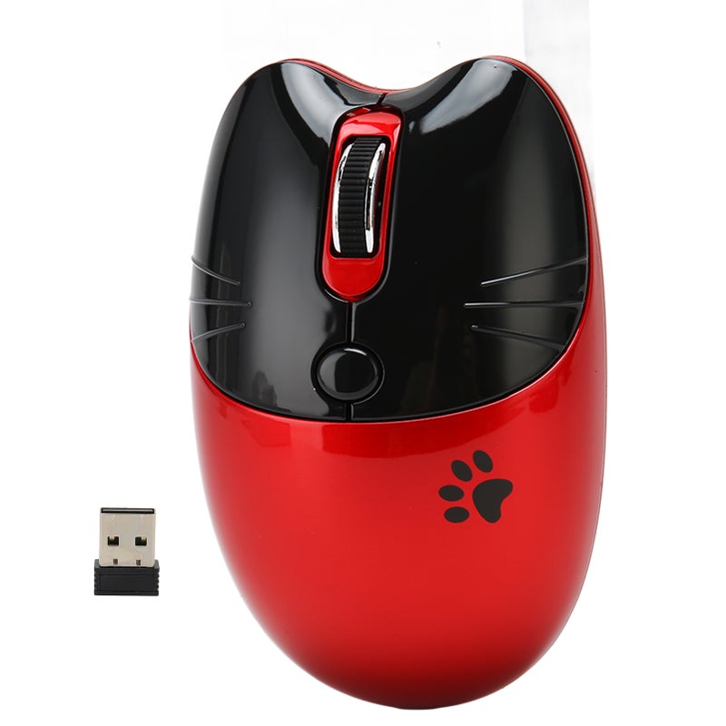 Wireless Mouse BT5.1 Or 2.4GHz Silent Click Adjustable DPI Auto Sleep Office Mouse for Girl Working Family School Cafe Red - Image 1