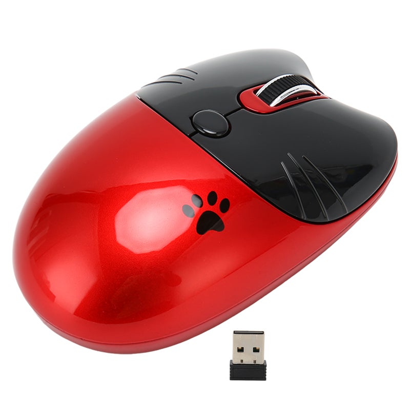 Wireless Mouse BT5.1 Or 2.4GHz Silent Click Adjustable DPI Auto Sleep Office Mouse for Girl Working Family School Cafe Red - Image 5