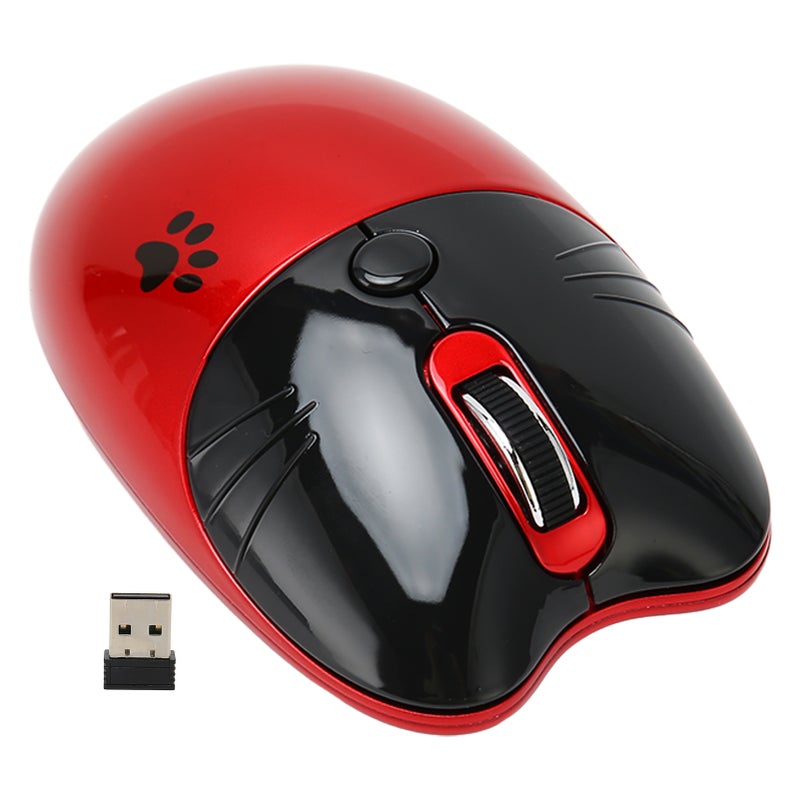 Wireless Mouse BT5.1 Or 2.4GHz Silent Click Adjustable DPI Auto Sleep Office Mouse for Girl Working Family School Cafe Red - Image 2