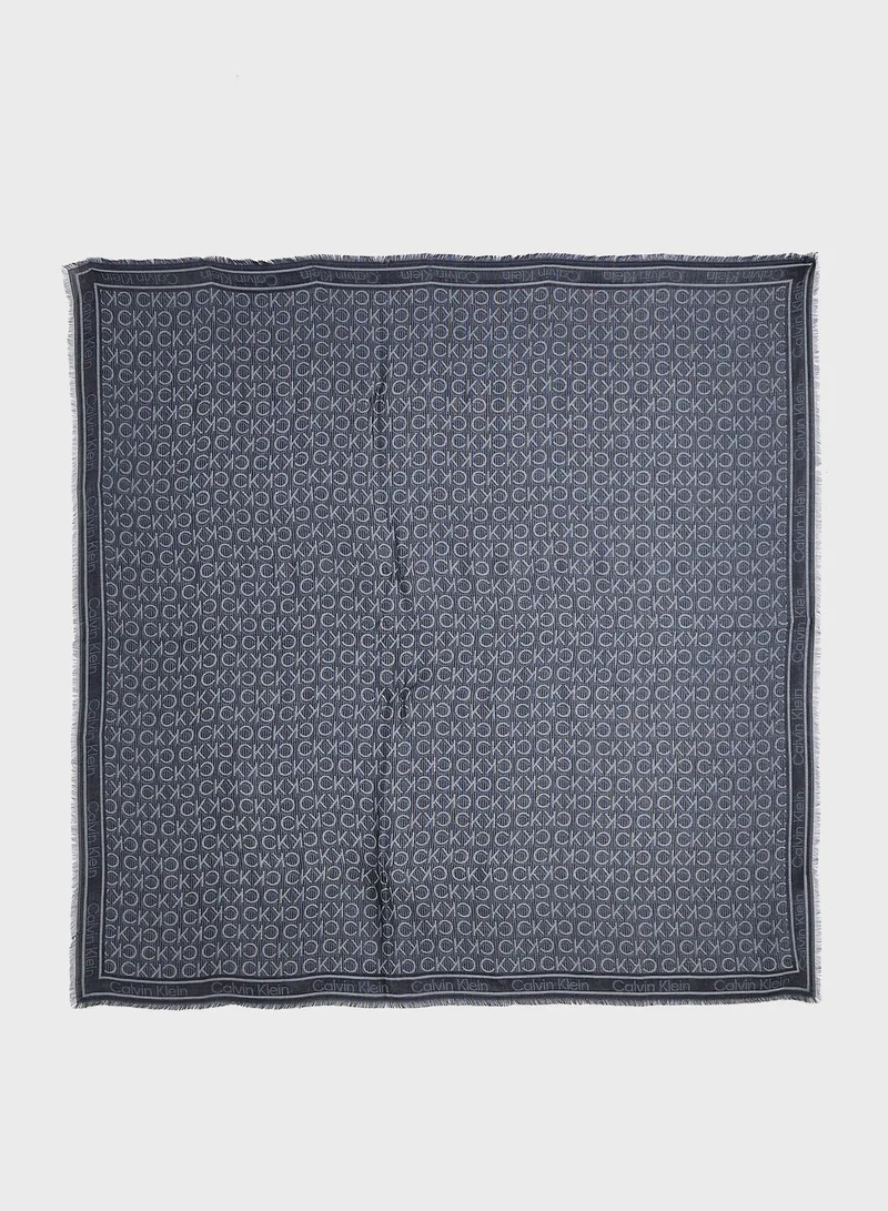 CALVIN KLEIN Monogram Detailed Scarf