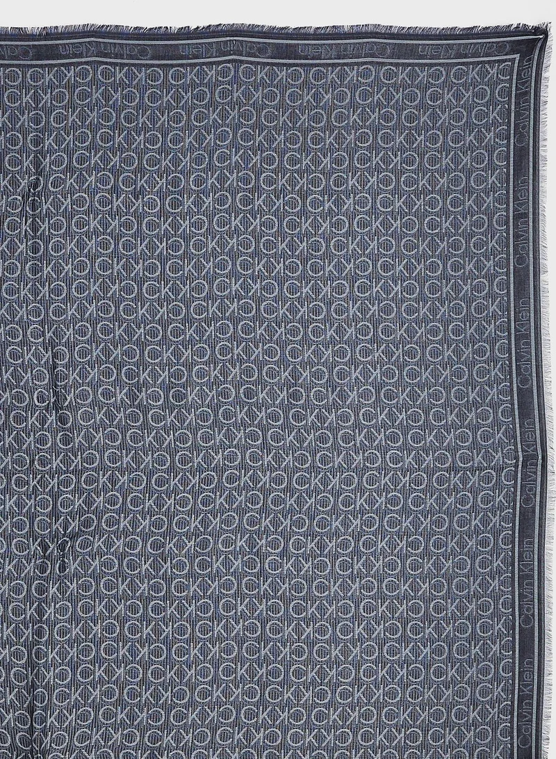 CALVIN KLEIN Monogram Detailed Scarf