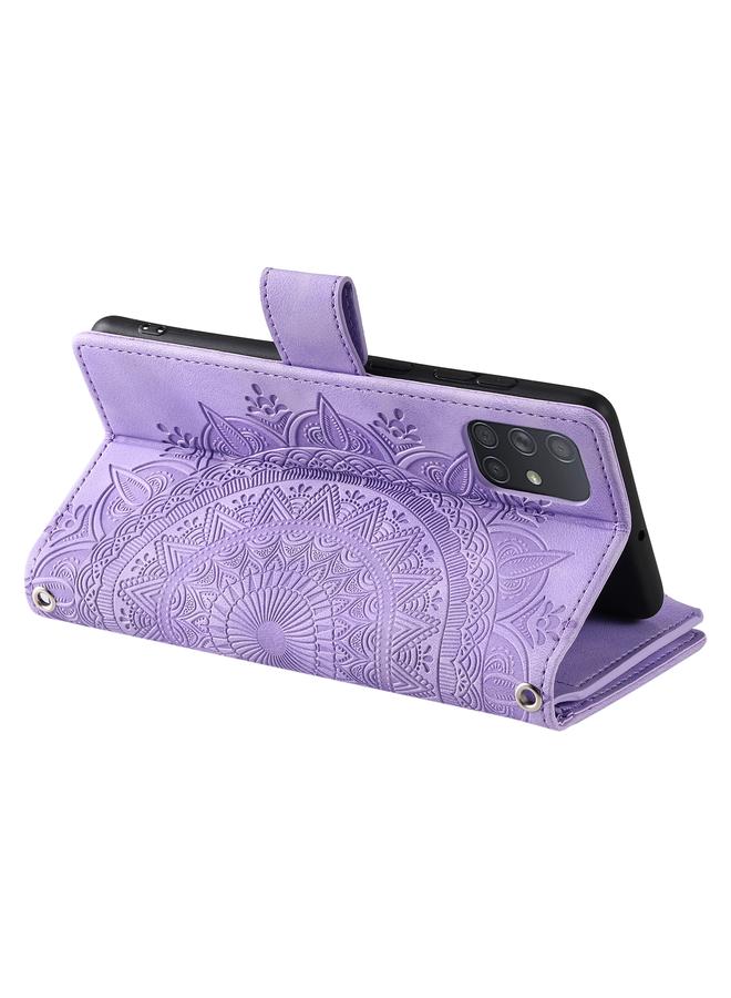 اس-توب جراب لهاتف Samsung Galaxy A51 4G جراب هاتف جلدي متعدد البطاقات بسحاب - Image 4