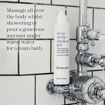 This Works جل استحمام ديب سليب من ذيس ووركس 250 مل غسول جسم مهدئ مع زيوت اللافندر والبابونج والفتيفير جل استحمام خالي من الكبريتات لتحفيز النوم للرجال والنساء - Image 4