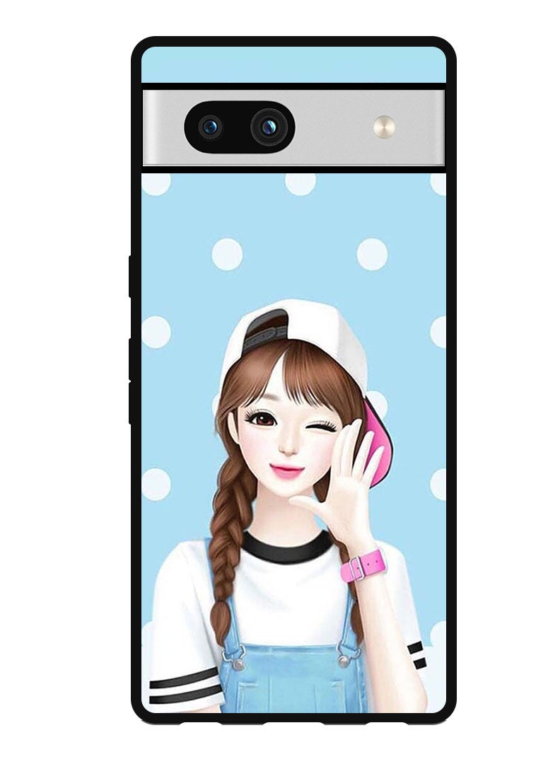Theodor Protective Case Anti Scratch Shock Proof Bumper Cover For Google Pixel 7a Girl Wear Cap  - Image 1