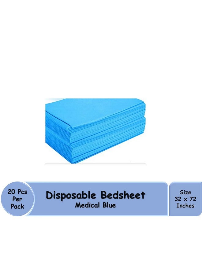 gypsy inc Gypsy 20 Pcs Non-Woven Disposable Bedsheet 32x 72 Inch - Medical Blue | Massage Table Sheet Protector | Elderly Care, Patients, Clinics, Hospitals | Thick Breathable, Waterproof & Oilproof Bed Cover - Image 2