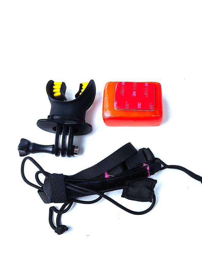 Generic For GoPro13 For DJI 5pro Ace Sports Camera Universal Surfing Braces Bite Mouth Surfing Diving Braces-color:Type A Black Mouthpiece  - Image 1