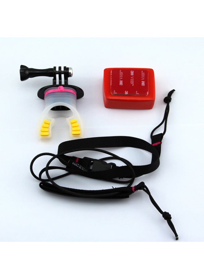 Generic For GoPro13 For DJI 5pro Ace Sports Camera Universal Surfing Braces Bite Mouth Surfing Diving Braces-color:Type A Black Mouthpiece  - Image 3