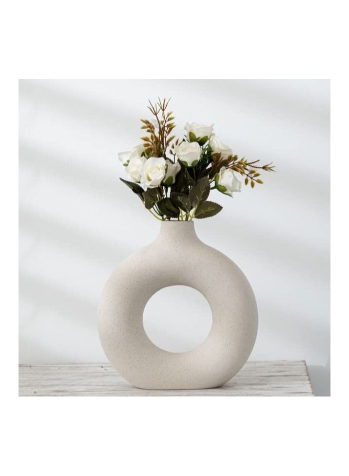 Cool Baby COOLBABY Premium Ceramic Nordic Boho Modern Minimalist Design Big Flower Vase for Elegant Home Décor Living Room Centerpiece Flower Vase Gifting Big - Image 2