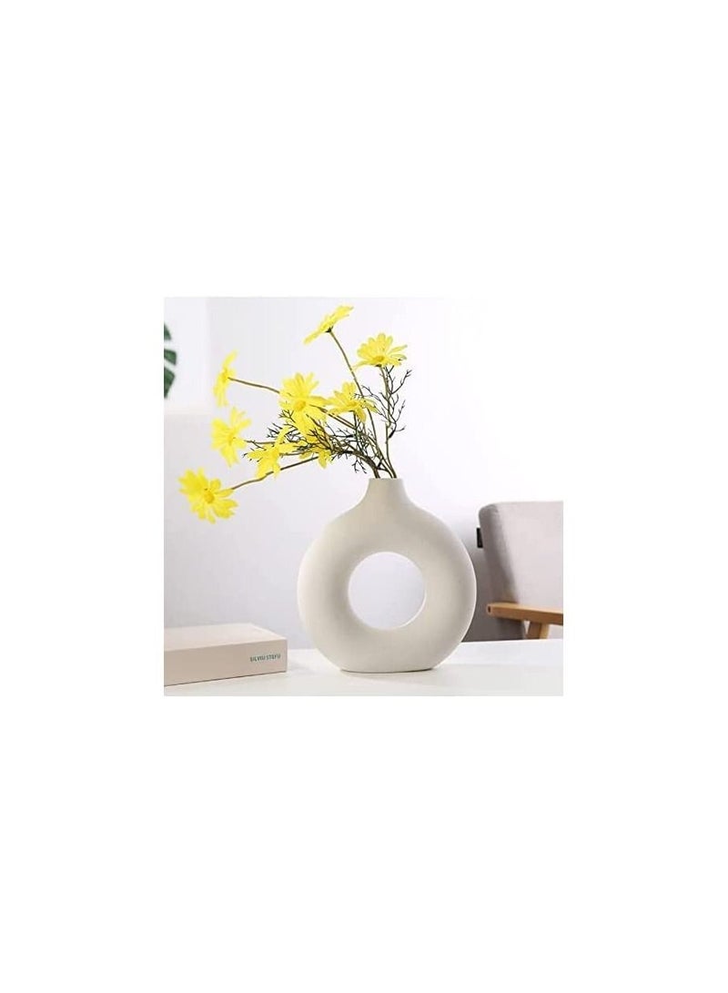 Cool Baby COOLBABY Premium Ceramic Nordic Boho Modern Minimalist Design Big Flower Vase for Elegant Home Décor Living Room Centerpiece Flower Vase Gifting Big - Image 4
