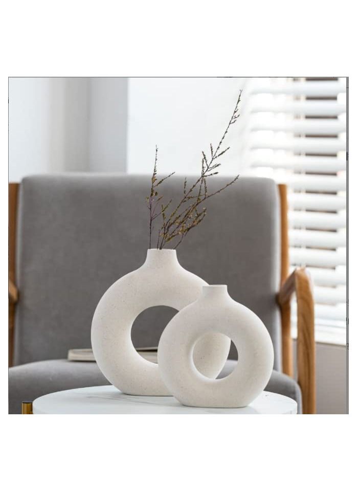 Cool Baby COOLBABY Premium Ceramic Nordic Boho Modern Minimalist Design Big Flower Vase for Elegant Home Décor Living Room Centerpiece Flower Vase Gifting Big - Image 3