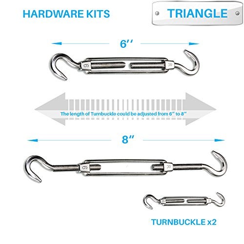 Patio Paradise Shade Sail Hardware Kit 6 inch for Triangle Rectangle Sun Shade Sail Heavy Duty for Outdoors Garden Canopy Installation - Image 3
