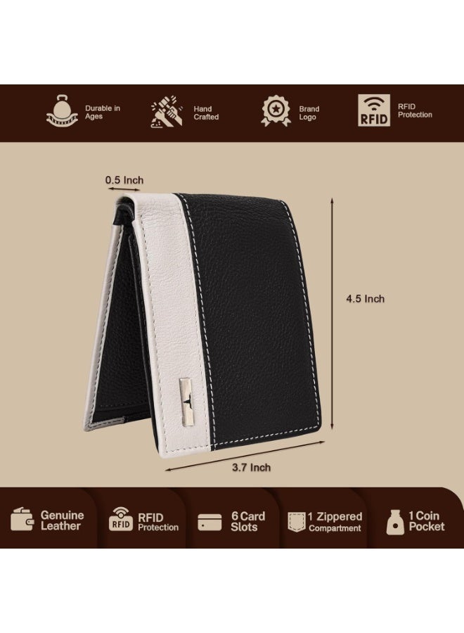 URBANFOREST URBAN FOREST Seattle Black/Sand Leather Wallet for Men - Image 5