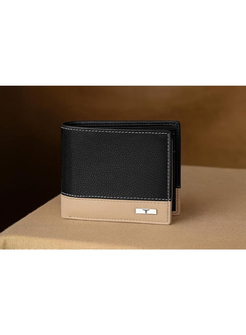 URBANFOREST URBAN FOREST Seattle Black/Sand Leather Wallet for Men - Image 3