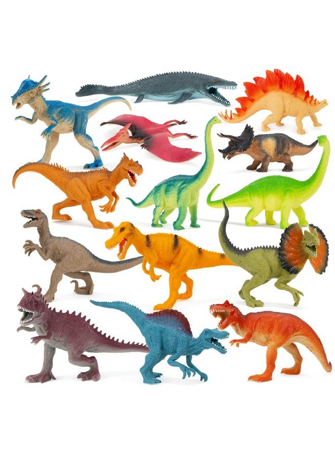 BOLEY Boley 14-Pack Dinosaur Toys for Kids with Educational Dino Explorer Guide and Carrying Bag - 9" Long Realistic Dinosaur Figures for Boys & Girls Ages 3+ - Image 2