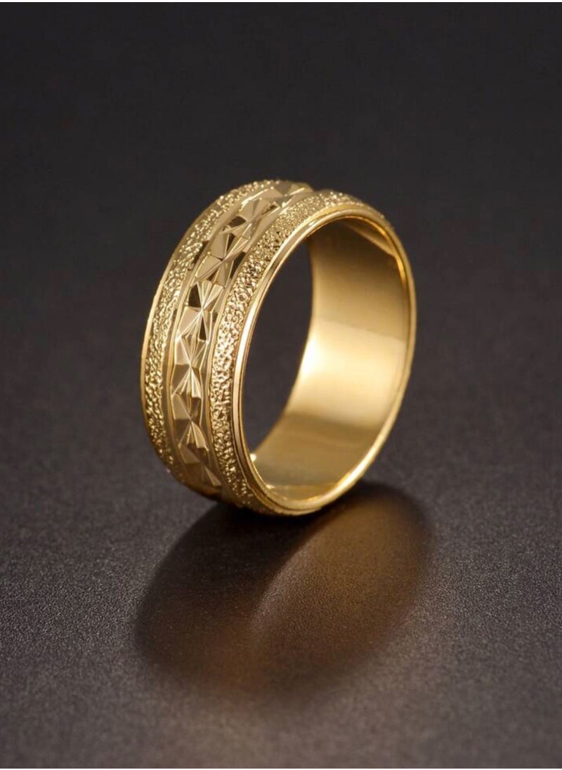 Jewelry 4You - Stainless Steel 18k Gold Plated Ring For Women Size 9 - Image 1