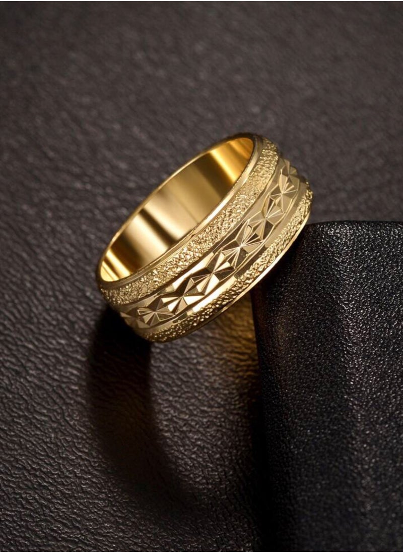 Jewelry 4You - Stainless Steel 18k Gold Plated Ring For Women Size 9 - Image 1