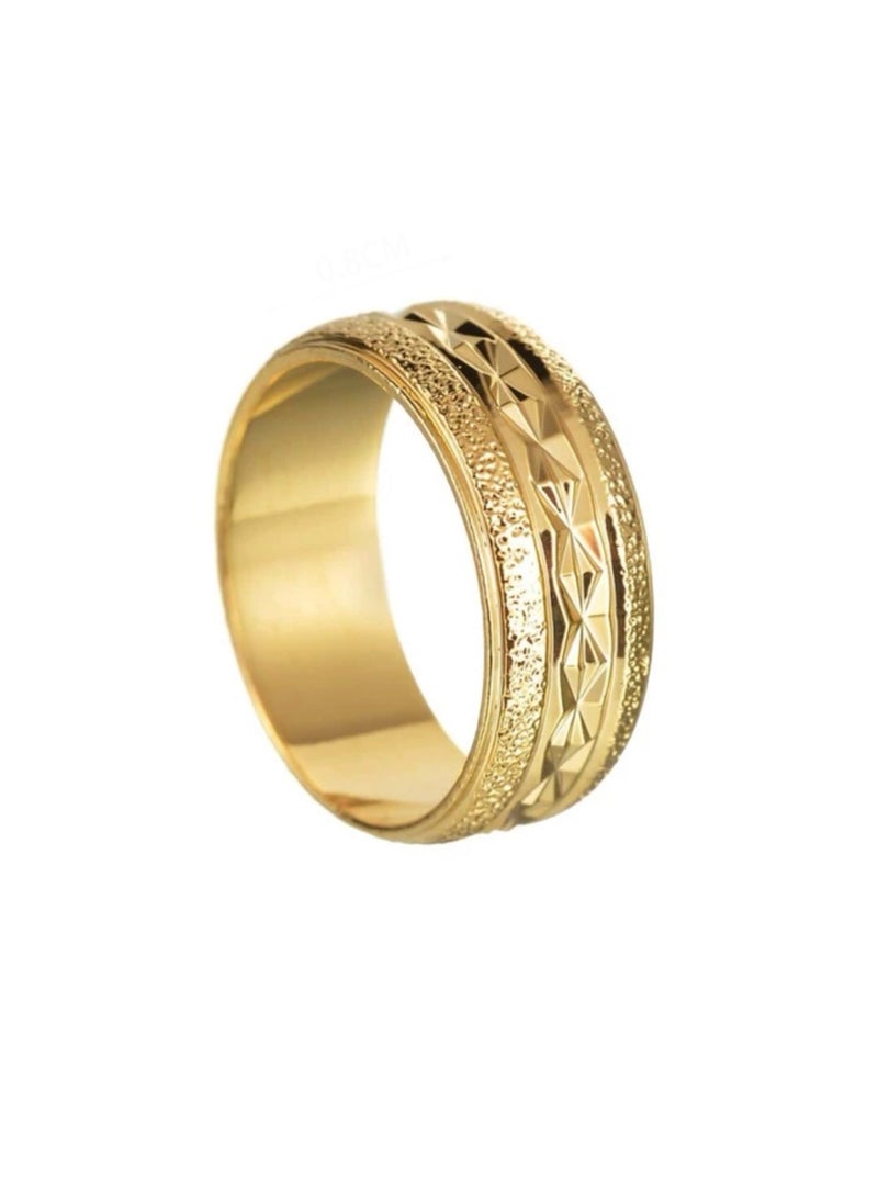 Jewelry 4You - Stainless Steel 18k Gold Plated Ring For Women Size 9 - Image 1