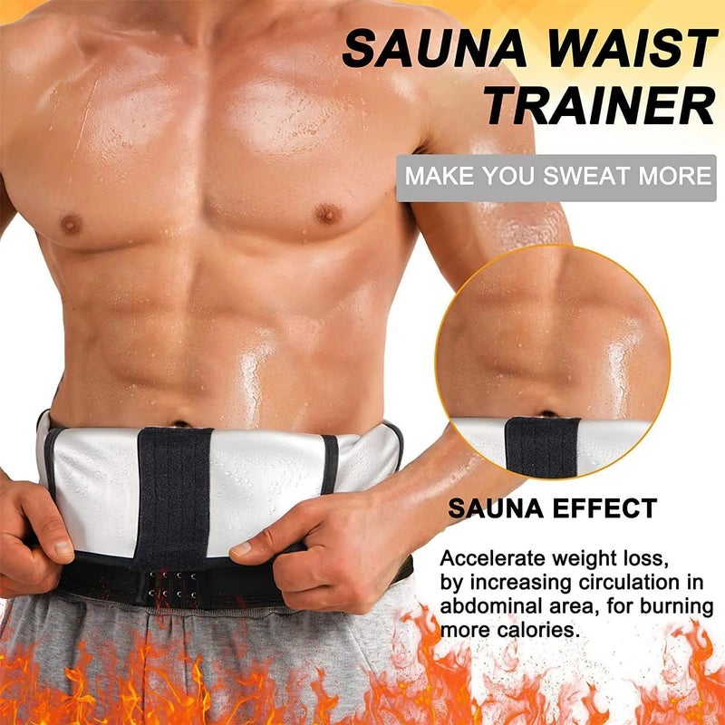 Bluejw Men's Waist Trimmer Belt - Premium Sauna Wrap for Weight Loss, Workout Sweat Enhancer, Belly Cincher, Slimming Fitness Belt - Image 5