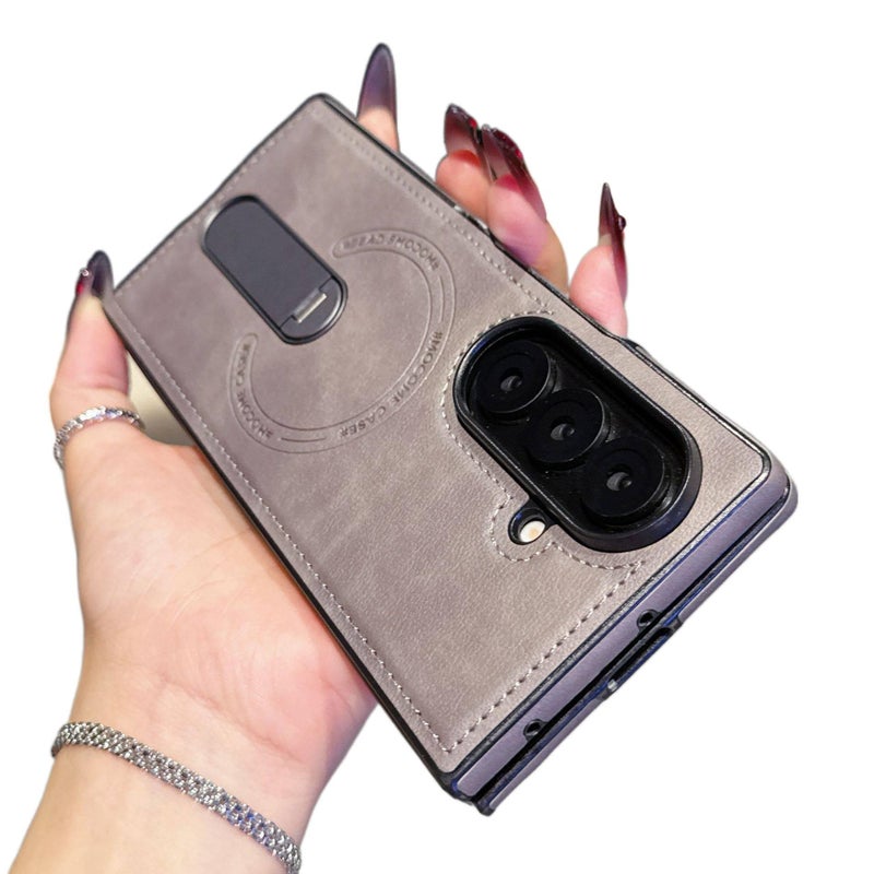 غطاء MagSafe | PU | حماية من السقوط | بنفسجي | مقاوم للصدمات لـ Samsung Galaxy Z Fold 5 - Image 3