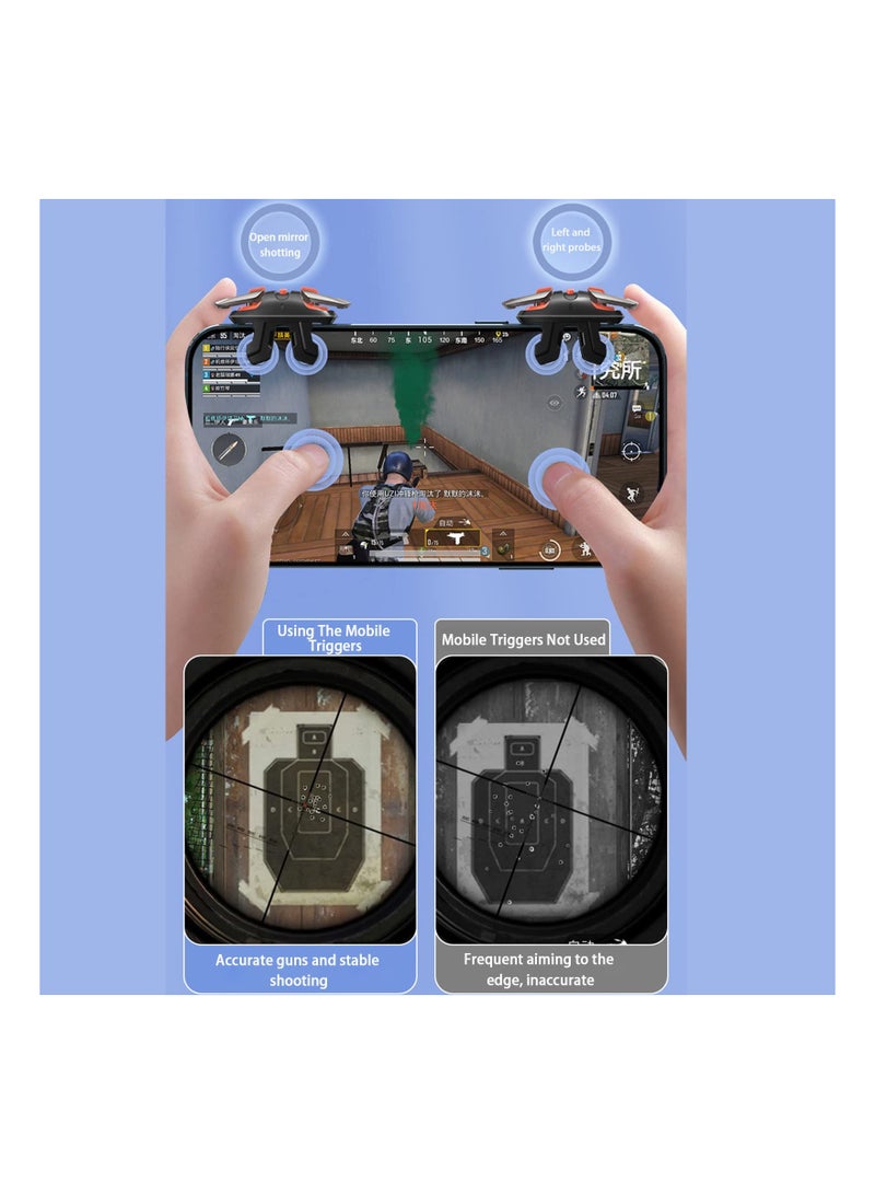 Mobile Game Triggers, Joystick Aim & Fire Button for iPhone and Android, 6-Finger Operation, Sensitive Shooting, Compatible with PUBG, Fortnite, Call of Duty, and More (Brown, 2 Pack)  - Image 2