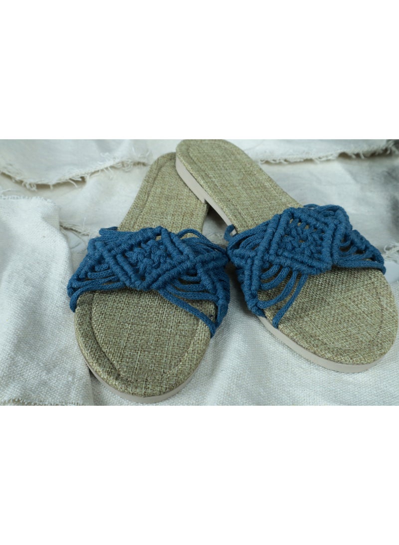 انتيكيانو سليبر مكرمي – تصميم بوهيمي يدوي من القطن – المقاسات 37 - Image 2