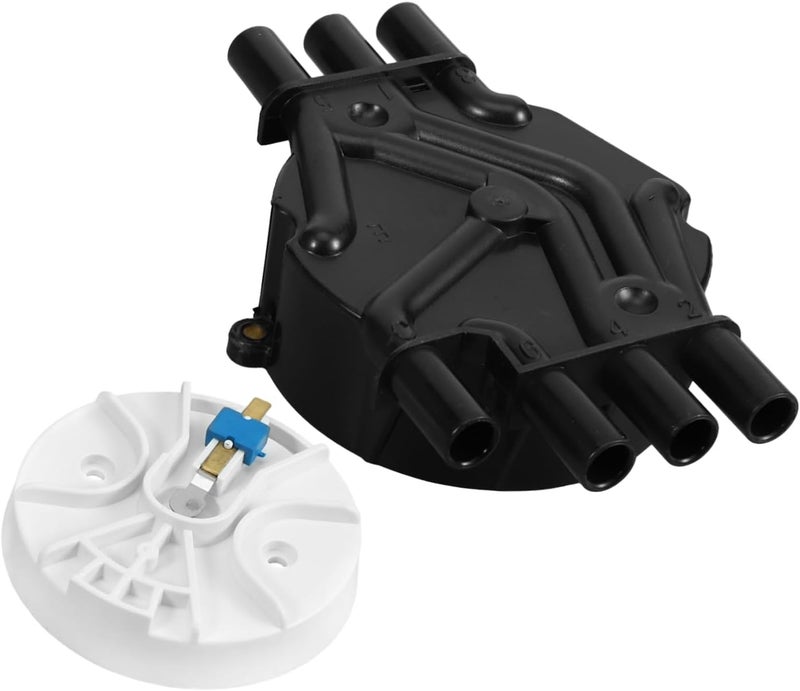 Luxshiny 1 Set Ignition Distributor Cap Abs Black Rotor Distributor Cap Cap and Rotor Kit - Image 1