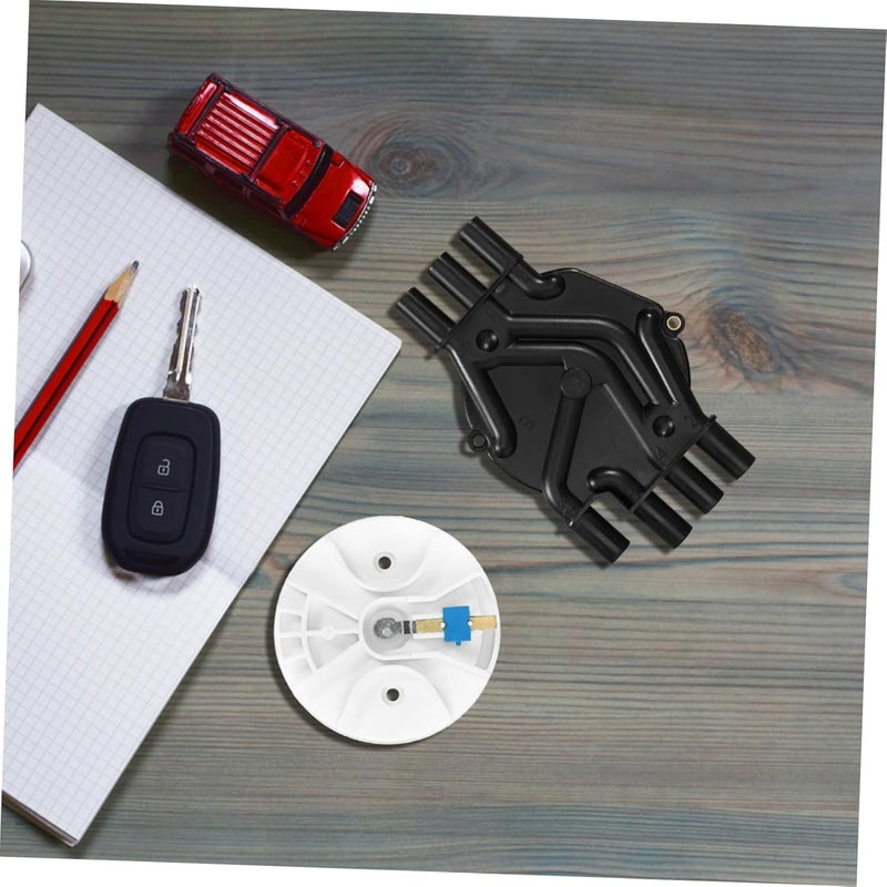 Luxshiny 1 Set Ignition Distributor Cap Abs Black Rotor Distributor Cap Cap and Rotor Kit - Image 3