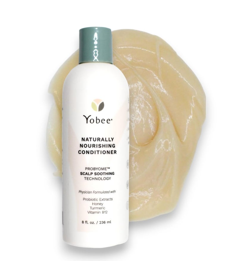 Yobee Naturally Nourishing Hair Conditioner - Dry, Itchy Scalp & Dandruff Relief - Hydrating w/Probiotic extracts, Honey, Turmeric, Vitamin B12, Coconut & Avocado Oil - Adults and Children (1) - Image 1