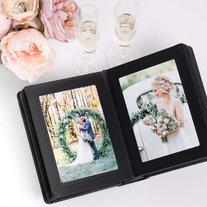 Tuscany Albums Tuscany Albums Professional Leatherette Bound Photo Album for Weddings and Special Occasions (5x7 (15 Page)  Black/Black) - Image 2