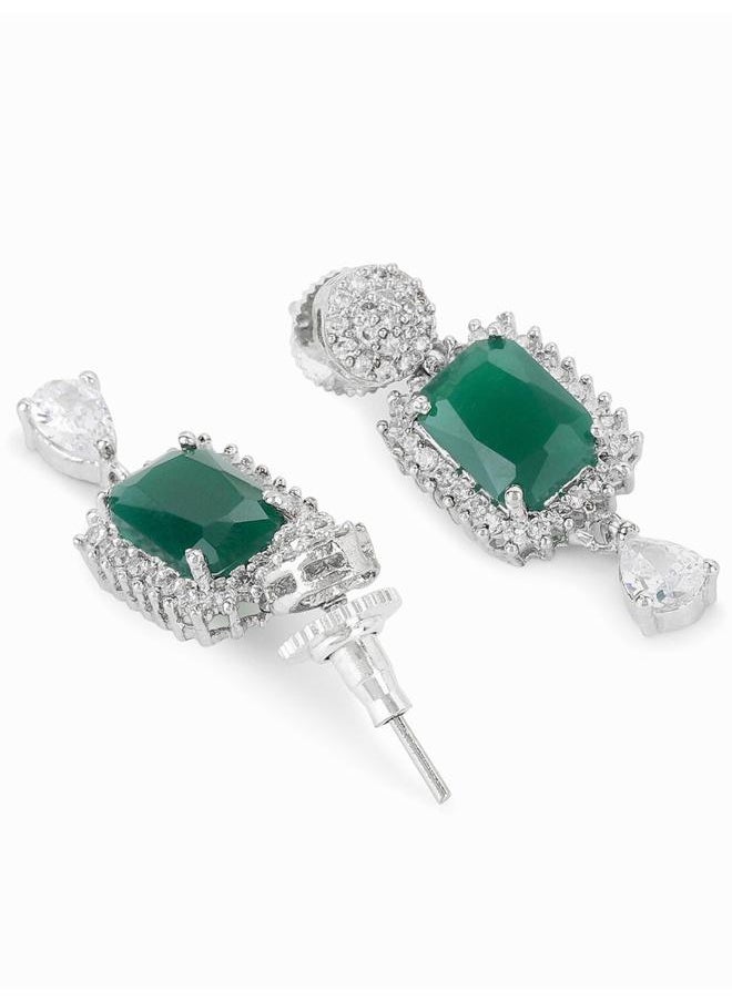 VOYLLA - Sparkling Elegance Green Stones Necklace Sets - Image 1