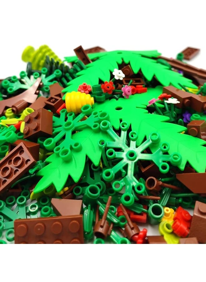ZHX Garden Park Building Block Parts Botanical Scenery Accessories Plant Set Building Bricks Toy Trees Flowers Compatible All Major Brands (Without Baseplate)  - Image 4