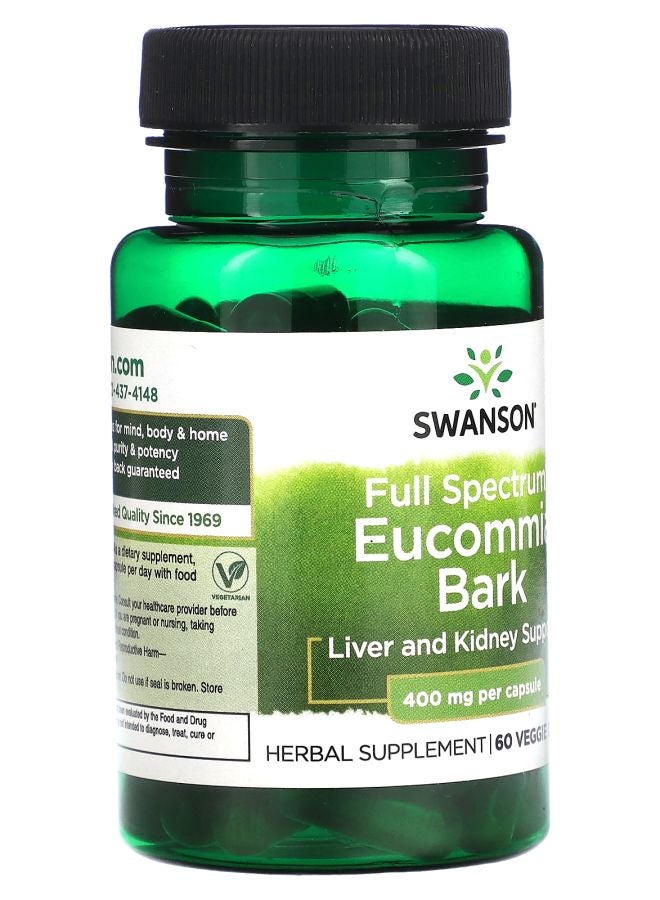 SWANSON Full Spectrum Eucommia Bark 400 mg  60 Veggie Capsules - Image 2