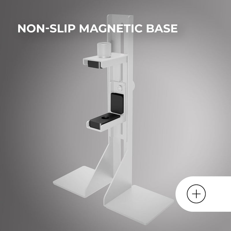 MARS GAMING MCA-GCBPRO GPU Mount, Vertical and Horizontal GPU Support, Non-Slip Magnetic Base, Robust Steel Structure, Universal Adjustable Clamp, White - Image 3