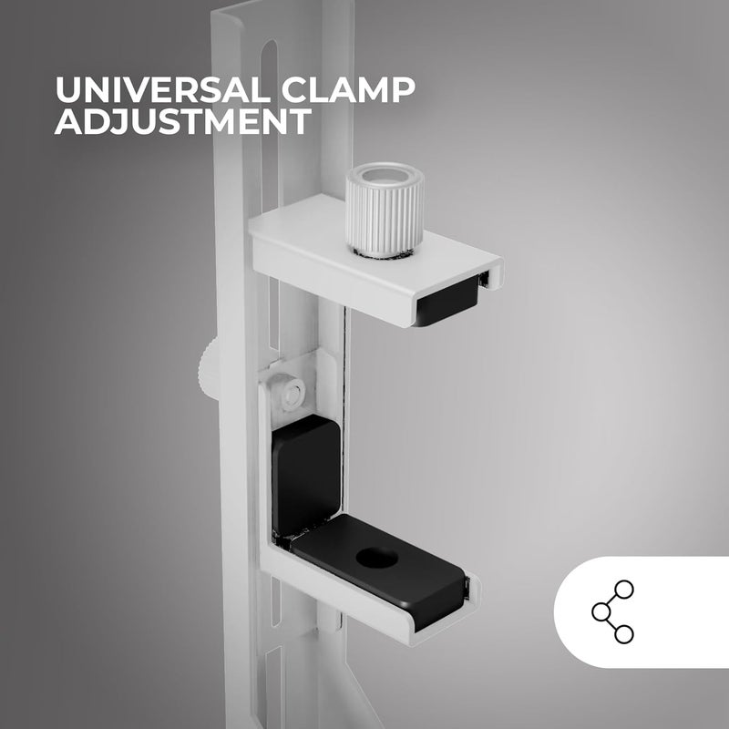 MARS GAMING MCA-GCBPRO GPU Mount, Vertical and Horizontal GPU Support, Non-Slip Magnetic Base, Robust Steel Structure, Universal Adjustable Clamp, White - Image 5