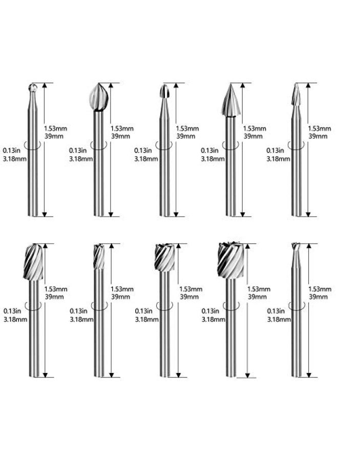 Spta  HSS Router Carbide Engraving Bits for DIY Woodworking Carving Engraving Drilling 10 Pieces  - Image 3