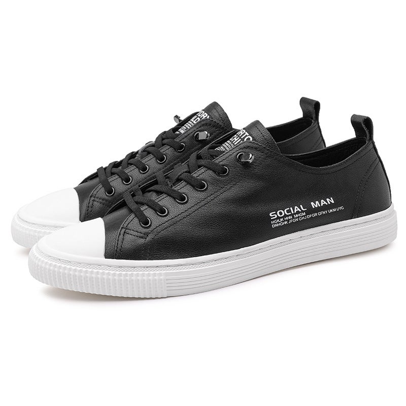 Men's Casual Leather Low Top Sneakers - Image 5