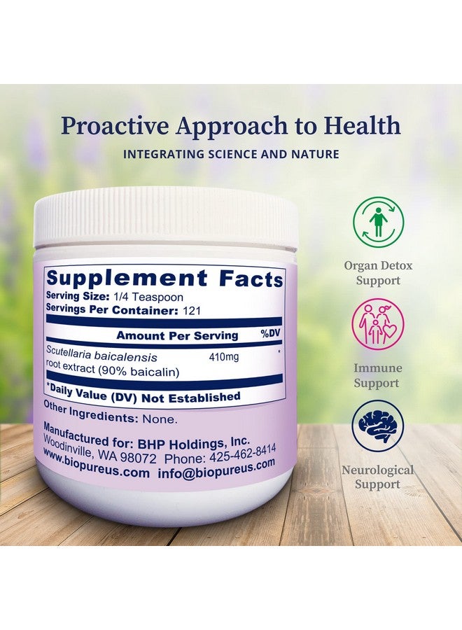 BioPure Baikalin Powder - Baiscalin Herb Extract from Roots of Chinese Skullcap to Support Neurological, Nervous, & Immune System, Stress Management, and Whole Body Balance and Wellness - 50g - Image 2