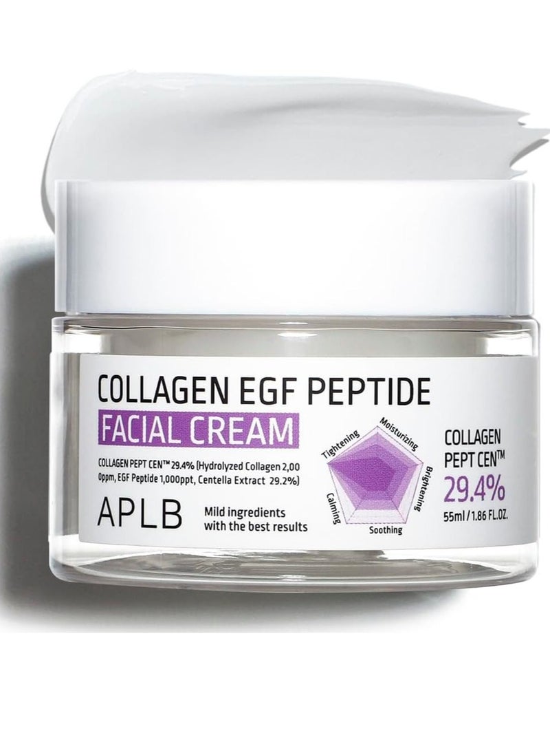 ايه بي ال بي كريم الوجه ببتيد الكولاجين EGF | كولاجين بيبت سين™ 29.4% 1.86 أونصة سائلة/عناية بالبشرة الكورية، عناية بالمرونة، ترطيب عميق، تنشيط لبشرة ناعمة ومُحسّنة الملمس - Image 1