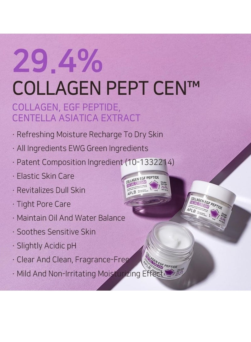 ايه بي ال بي كريم الوجه ببتيد الكولاجين EGF | كولاجين بيبت سين™ 29.4% 1.86 أونصة سائلة/عناية بالبشرة الكورية، عناية بالمرونة، ترطيب عميق، تنشيط لبشرة ناعمة ومُحسّنة الملمس - Image 3