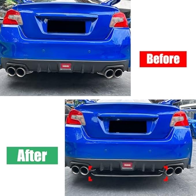 FINMOKAL Gloss Black ABS Rear Bumper Lip Splitter Diffuser Compatible with Subaru WRX STI VA 2015-2021 - Image 3