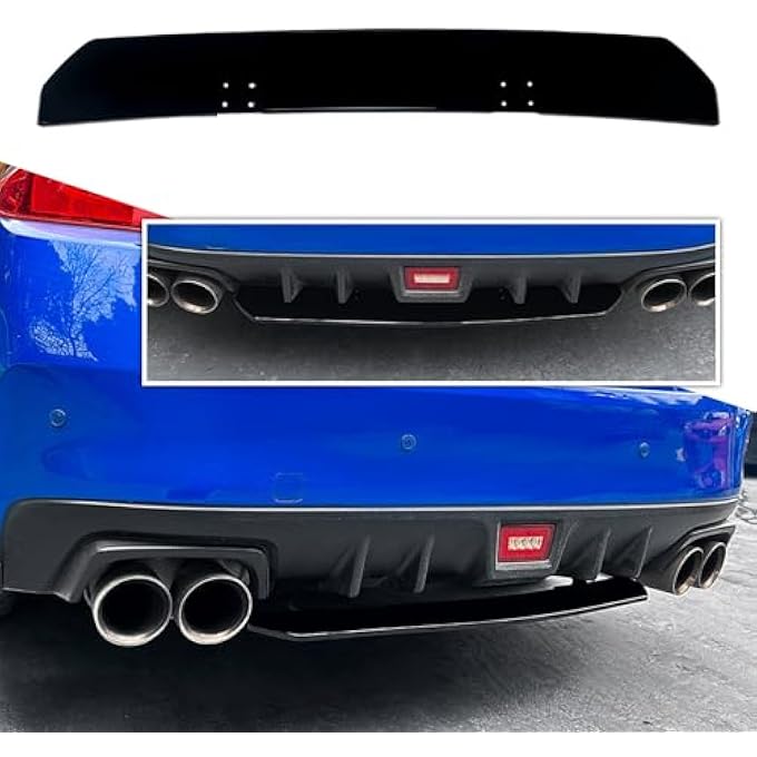 FINMOKAL Gloss Black ABS Rear Bumper Lip Splitter Diffuser Compatible with Subaru WRX STI VA 2015-2021 - Image 1