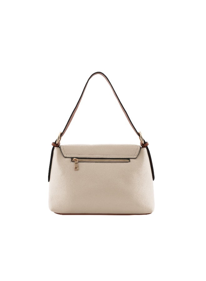 فوسكا شنطة Foska كتف نسائية جلد ناعم – تصميم مستطيل وأنيق لون بيج/نود فاتح – مقاس 31x20 سم - Image 4