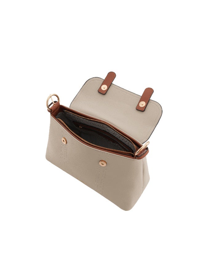 فوسكا شنطة Foska كتف نسائية جلد ناعم – تصميم مستطيل وأنيق لون بيج/نود فاتح – مقاس 31x20 سم - Image 5