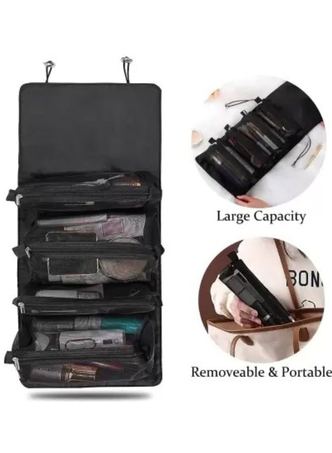 4 in 1 Multifunctional Foldable Portable Travel Cosmetic Storage Bag - Black - Image 3