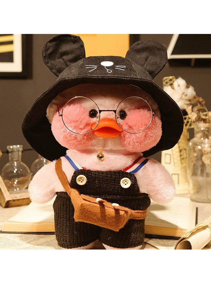 KASTWAVE Duck Stuffed Animal Toy Yellow Duck Stuffed Animal Toy Soft Plush Toy for Kids Girls DIY Hugglable Plush Toy with Cute Hat and Costume Best Gifts for Duckling with Glasses 12inch 30cm - Image 1